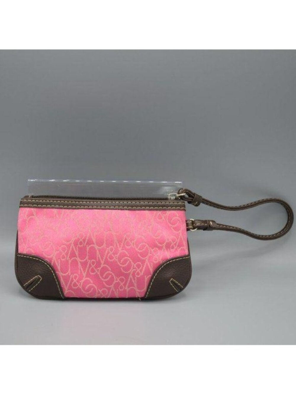 NY&C New York & Company Womens Pink Brown Wristlet Mini Wallet Purse